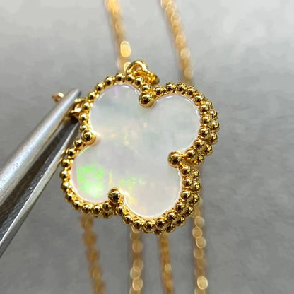 [Rose Jewelrys]CLOVER  15MM WHITE MOTHER-OF-PEARL NECKLACE