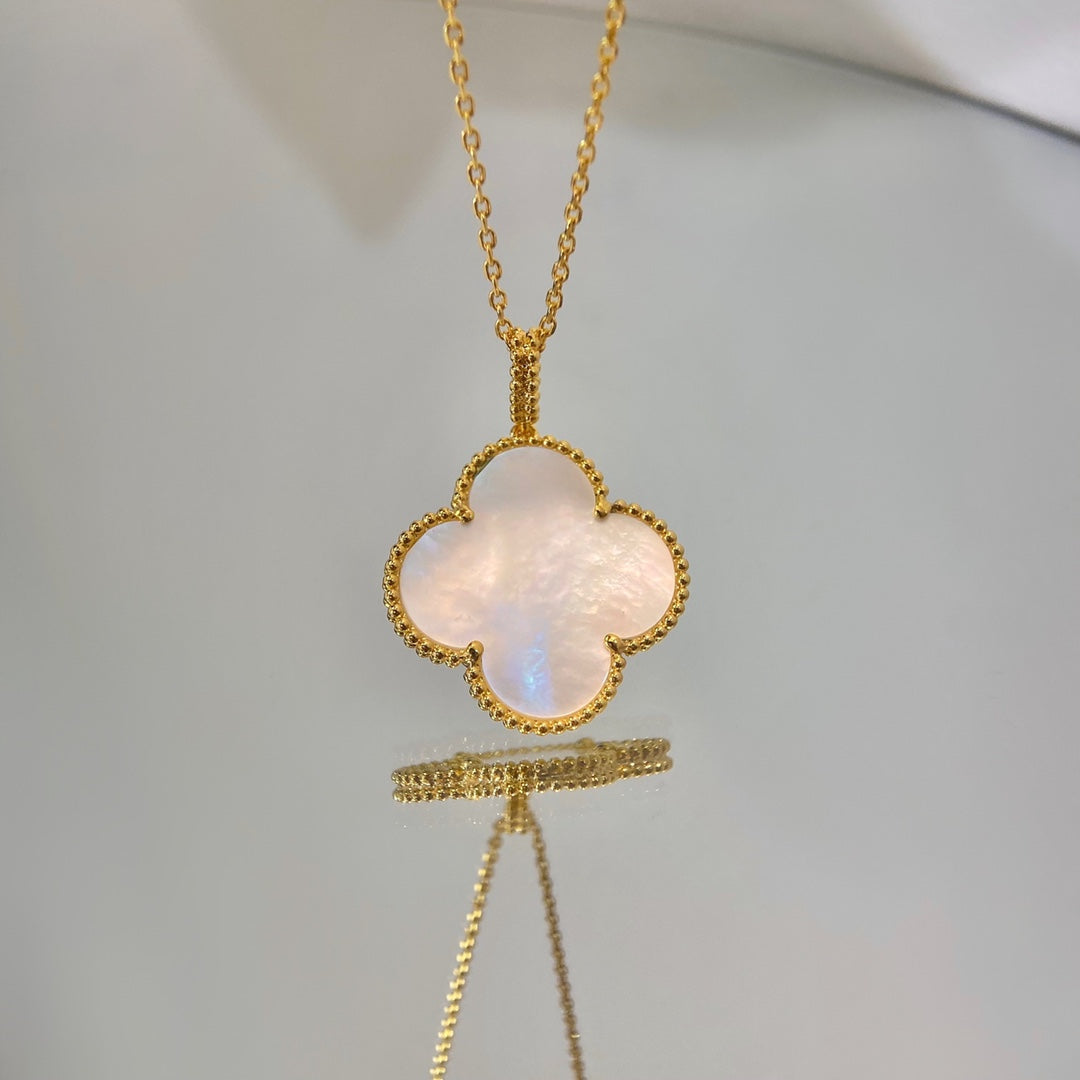 [Rose Jewelrys]CLOVER 25MM MOP LARGE PENDANT NECKLACE