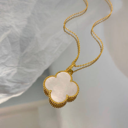 [Rose Jewelrys]CLOVER 25MM MOP LARGE PENDANT NECKLACE