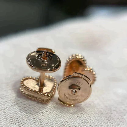 [Rose Jewelrys]HEART CARNELIAN STUD EARRINGS