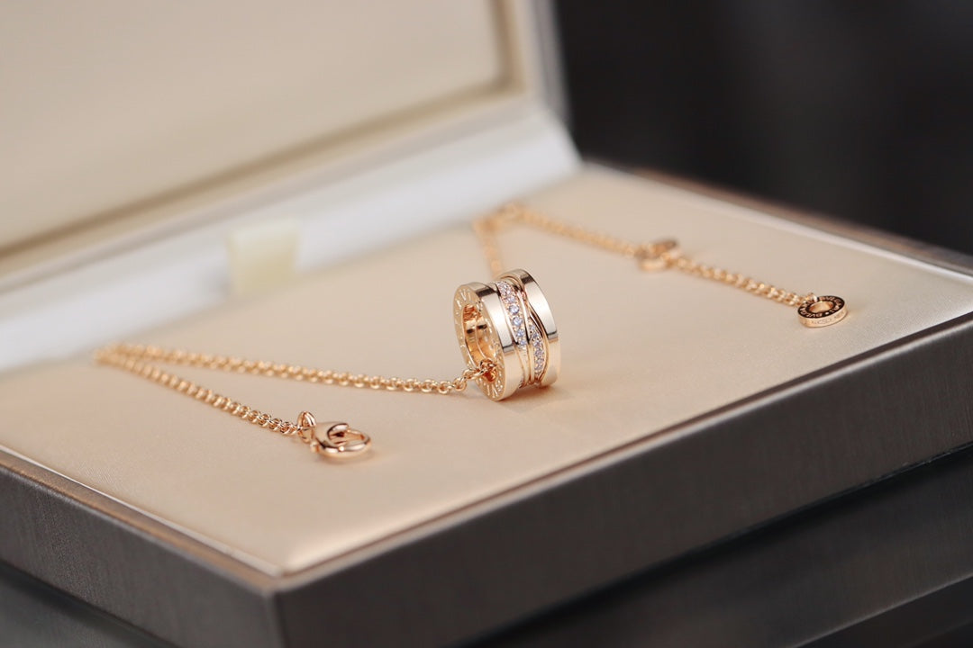 [Rose Jewelrys]ZERO 1 PINK GOLD DIAMOND NECKLACE