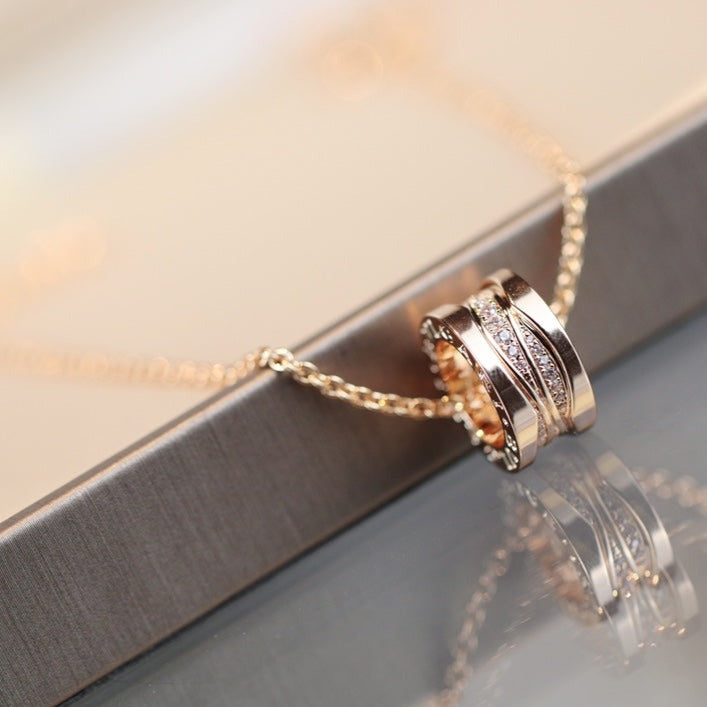 [Rose Jewelrys]ZERO 1 PINK GOLD DIAMOND NECKLACE