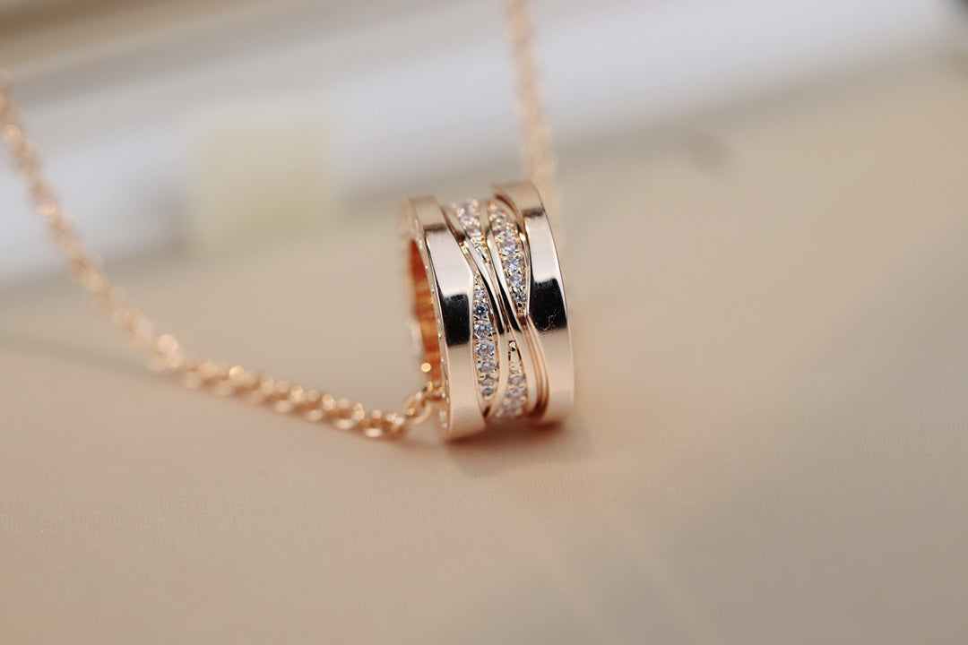 [Rose Jewelrys]ZERO 1 PINK GOLD DIAMOND NECKLACE