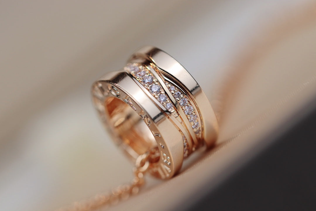 [Rose Jewelrys]ZERO 1 PINK GOLD DIAMOND NECKLACE