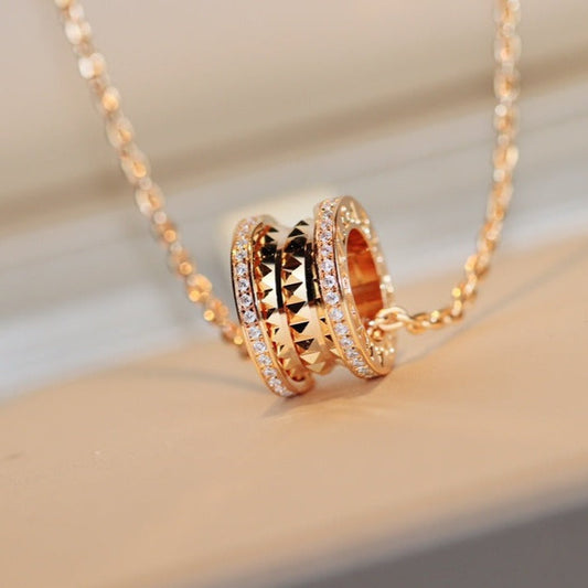 [Rose Jewelrys]ZERO 1 ROCK PEDANT PINK GOLD NECKLACE