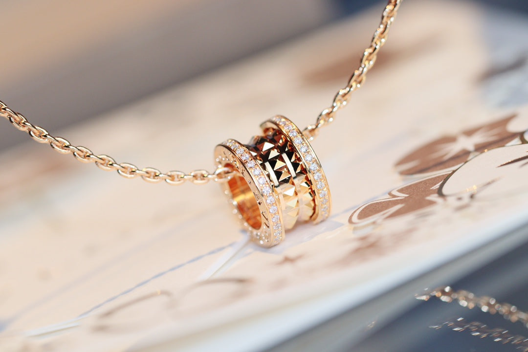[Rose Jewelrys]ZERO 1 ROCK PEDANT PINK GOLD NECKLACE
