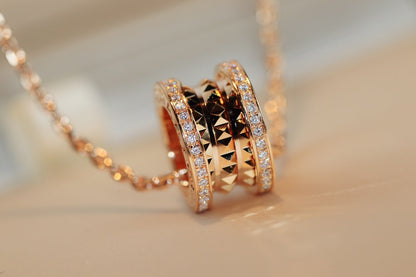 [Rose Jewelrys]ZERO 1 ROCK PEDANT PINK GOLD NECKLACE