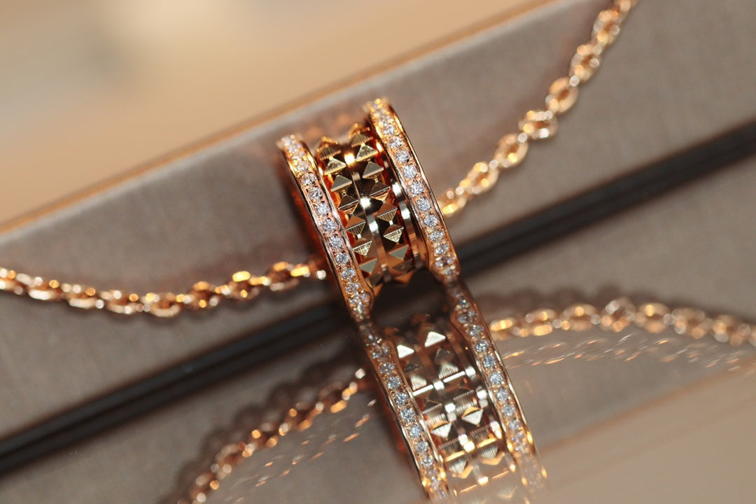 [Rose Jewelrys]ZERO 1 ROCK PEDANT PINK GOLD NECKLACE