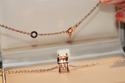 [Rose Jewelrys]ZERO 1 ROCK PEDANT PINK GOLD BLACK NECKLACE