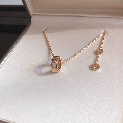 [Rose Jewelrys]SERPENTI PEDANT DIAMOND PINK GOLD NECKLACE