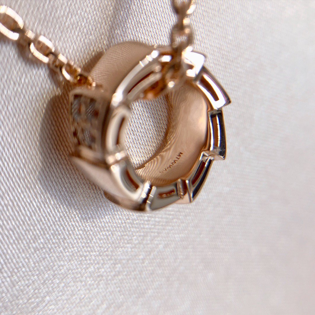 [Rose Jewelrys]SERPENTI PEDANT DIAMOND PINK GOLD NECKLACE