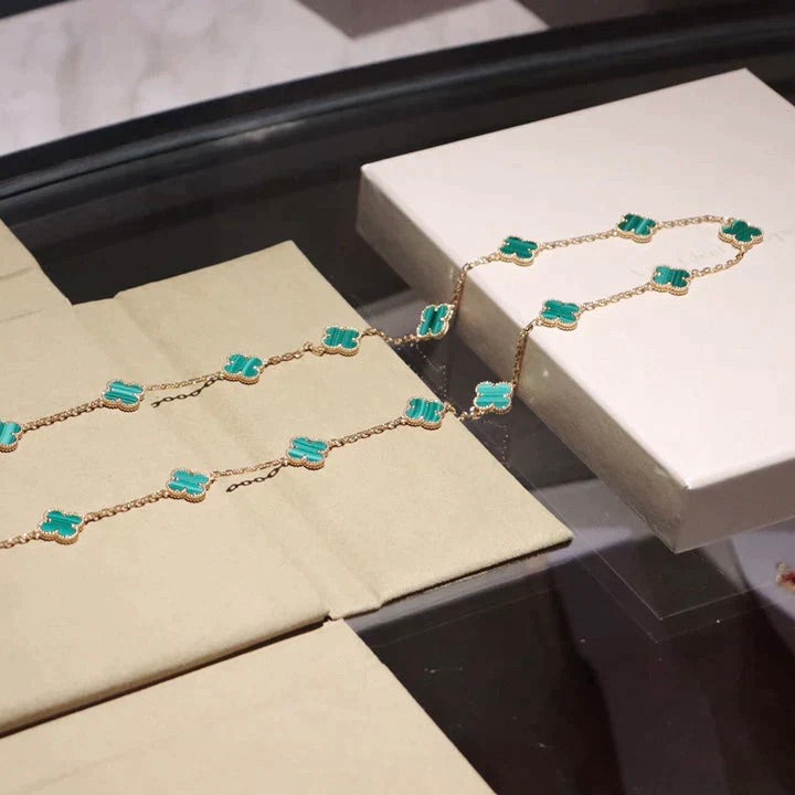 [Rose Jewelrys]CLOVER 20 MOTIFS MALACHITE GOLD