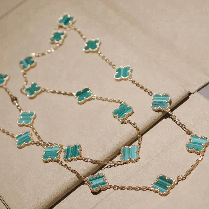 [Rose Jewelrys]CLOVER 20 MOTIFS MALACHITE GOLD