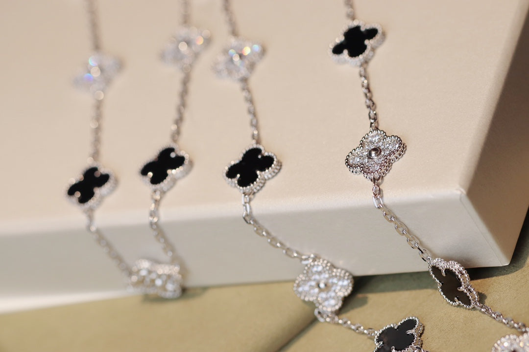 [Rose Jewelrys]CLOVER 20 MOTIFS ONYX DIAMOND SILVER