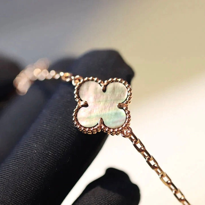 [Rose Jewelrys]CLOVER 20 MOTIFS DARK MOP DIAMOND  NECKLACE