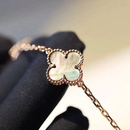 [Rose Jewelrys]CLOVER 20 MOTIFS DARK MOP DIAMOND  NECKLACE