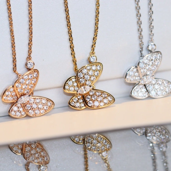 []BUTTERFLY DIAMOND NECKLACE