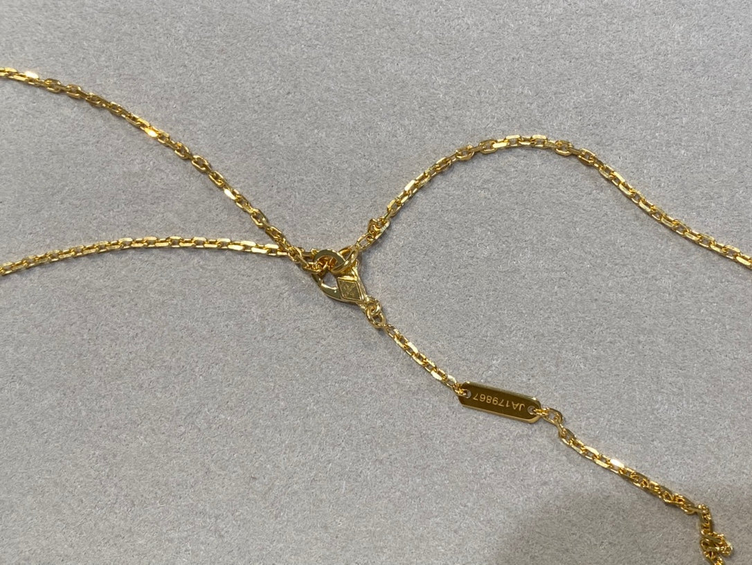 [Rose Jewelrys]CLOVER 25MM NECKLACE GOLD CARNELIAN