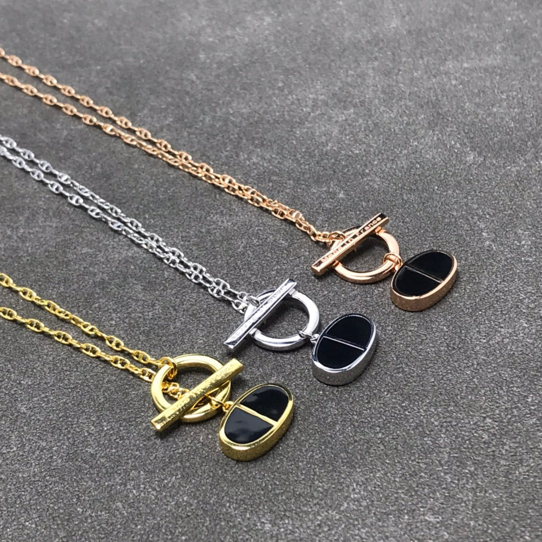 [Rose Jewelrys]CHAINE VERSO BLACK CERAMIC  NECKLACE