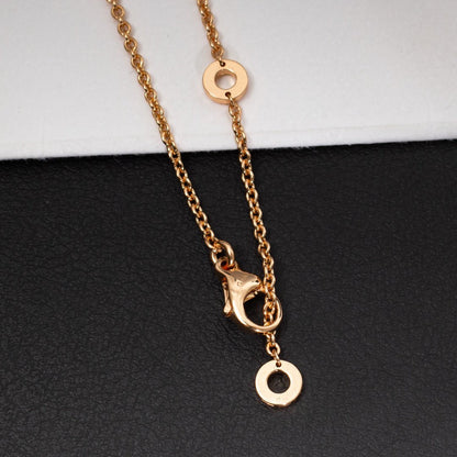[Rose Jewelrys]ZERO 1 WHITE CERAMIC PINK GOLD DIAMOND NECKLACE