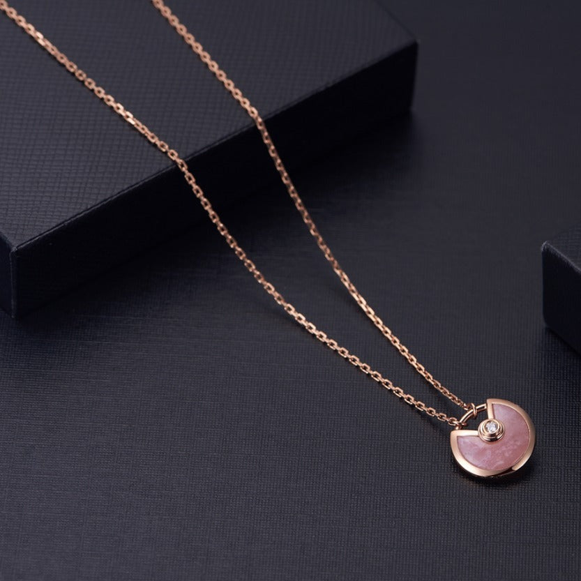 [Rose Jewelrys]AMULETTE ROSE GOLD PINK MOP NECKLACE