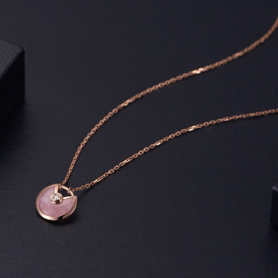 [Rose Jewelrys]AMULETTE ROSE GOLD PINK MOP NECKLACE