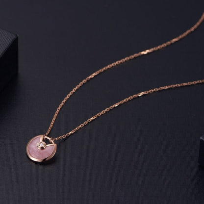 [Rose Jewelrys]AMULETTE ROSE GOLD PINK MOP NECKLACE