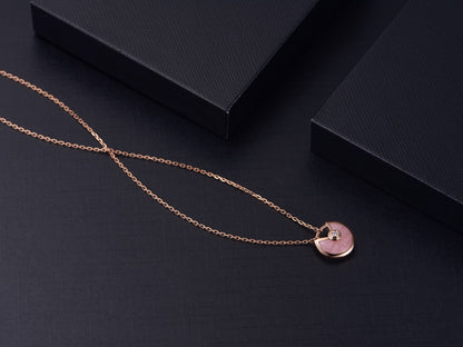 [Rose Jewelrys]AMULETTE ROSE GOLD PINK MOP NECKLACE