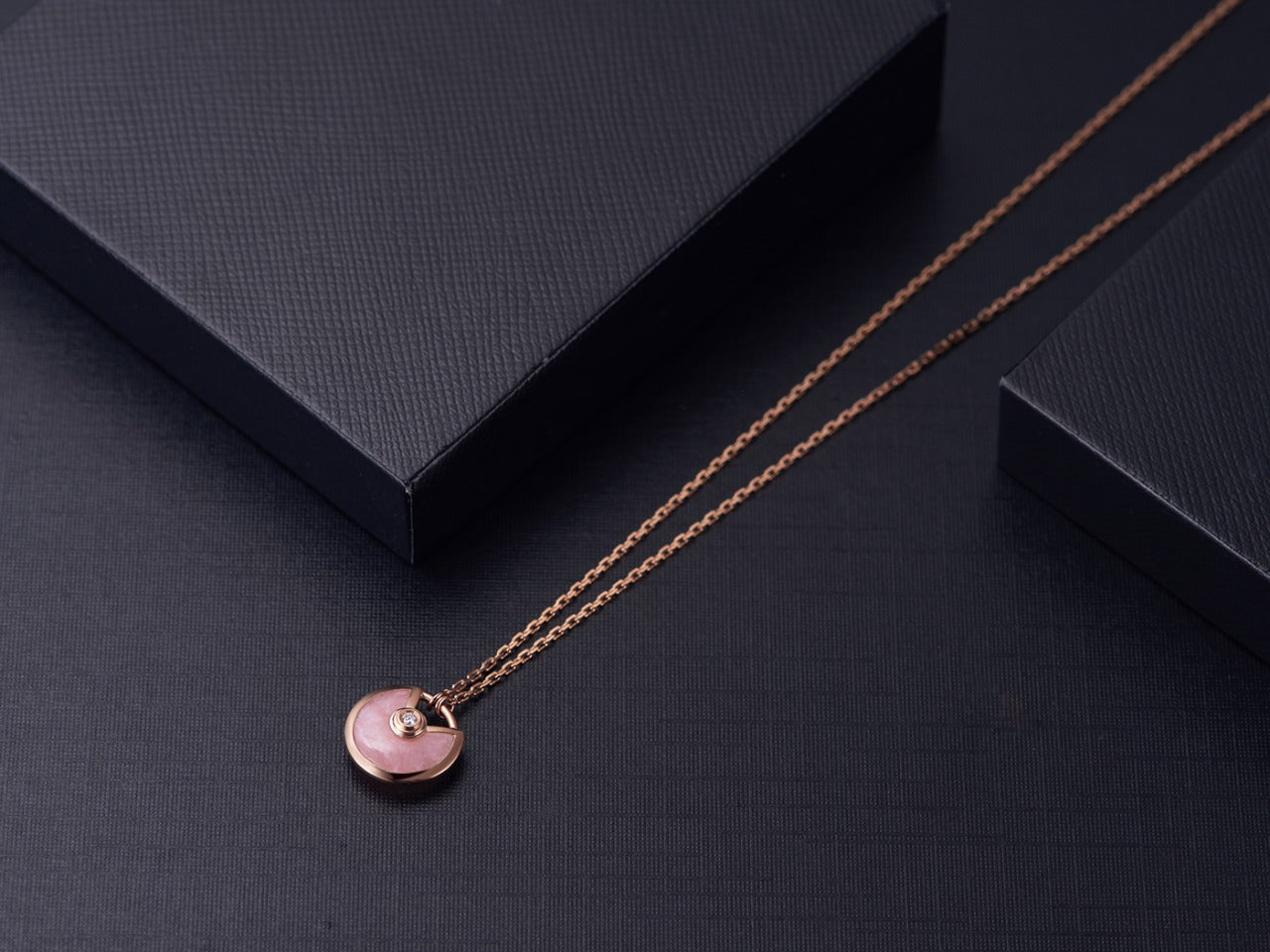 [Rose Jewelrys]AMULETTE ROSE GOLD PINK MOP NECKLACE