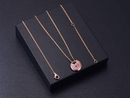 [Rose Jewelrys]AMULETTE ROSE GOLD PINK MOP NECKLACE