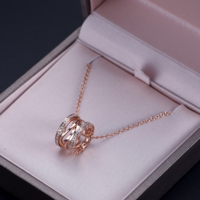 [Rose Jewelrys]ZERO 1 PINK GOLD DIAMOND OPEN NECKLACE