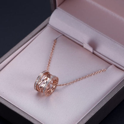 [Rose Jewelrys]ZERO 1 PINK GOLD DIAMOND OPEN NECKLACE