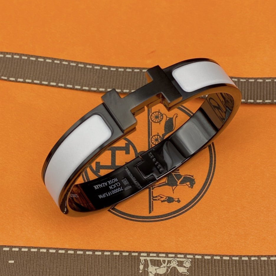 []H BRACELET 12MM BLACK WHITE CERAMIC