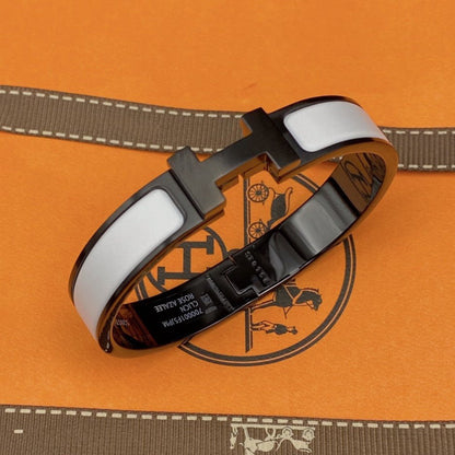 []H BRACELET 12MM BLACK WHITE CERAMIC