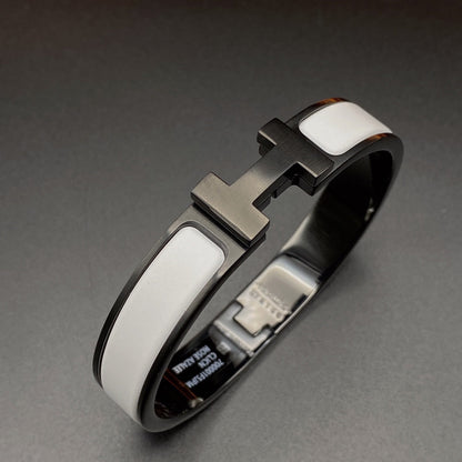 []H BRACELET 12MM BLACK WHITE CERAMIC