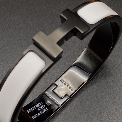 []H BRACELET 12MM BLACK WHITE CERAMIC