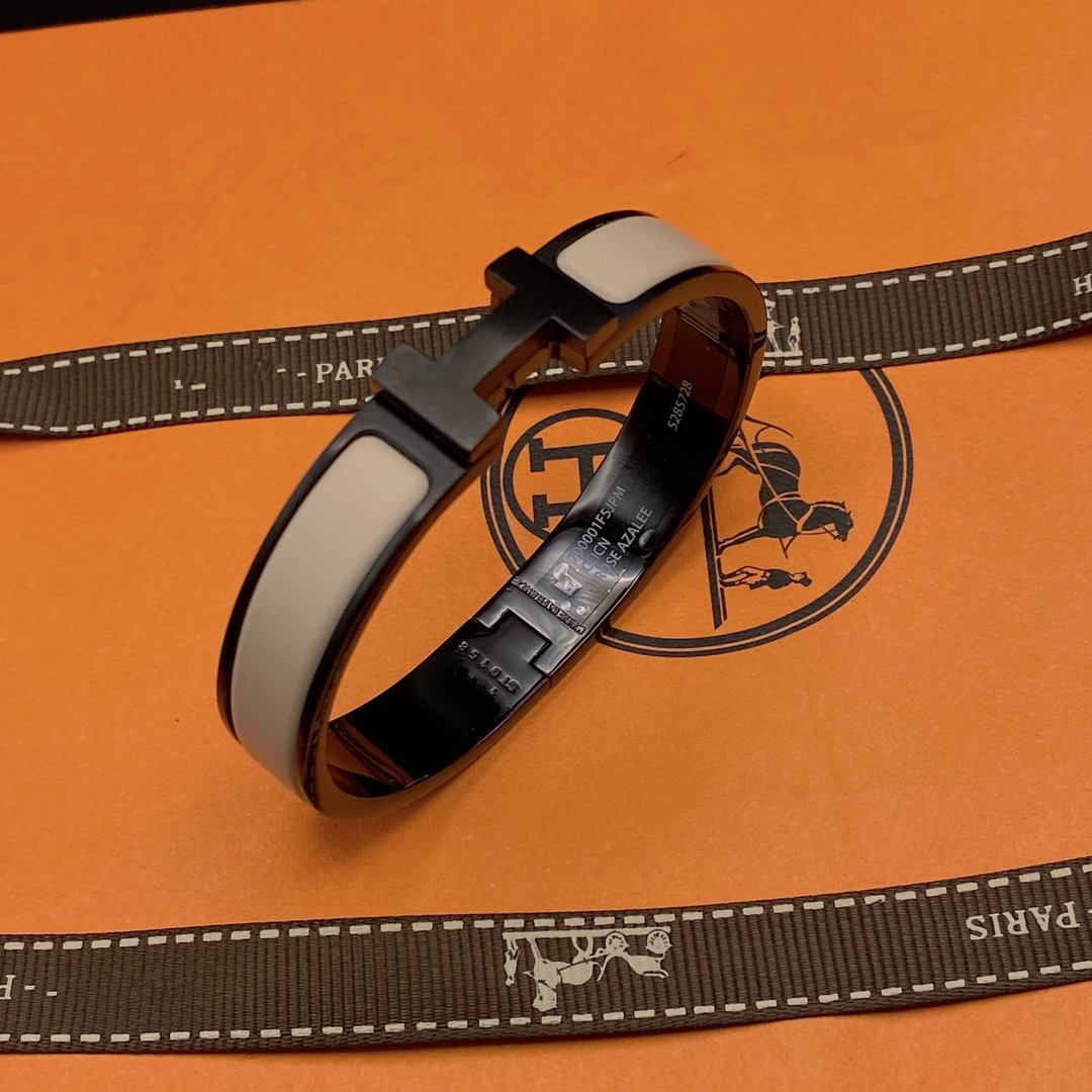 [Rose Jewelrys]H BRACELET 12MM BLACK BEIGE CERAMIC