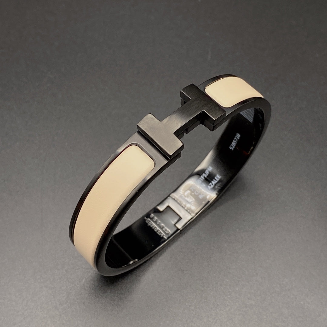 [Rose Jewelrys]H BRACELET 12MM BLACK BEIGE CERAMIC