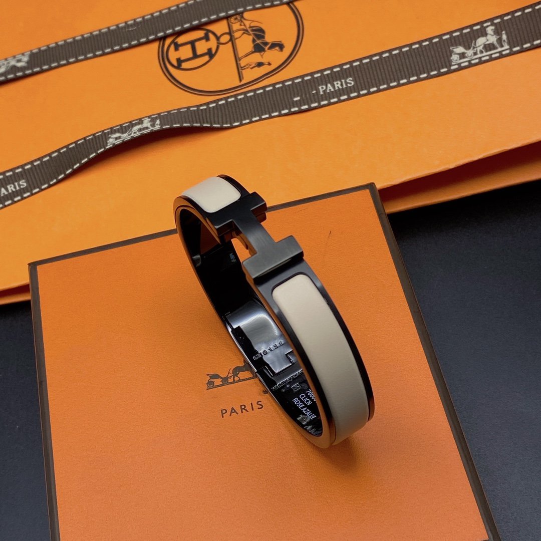 [Rose Jewelrys]H BRACELET 12MM BLACK BEIGE CERAMIC