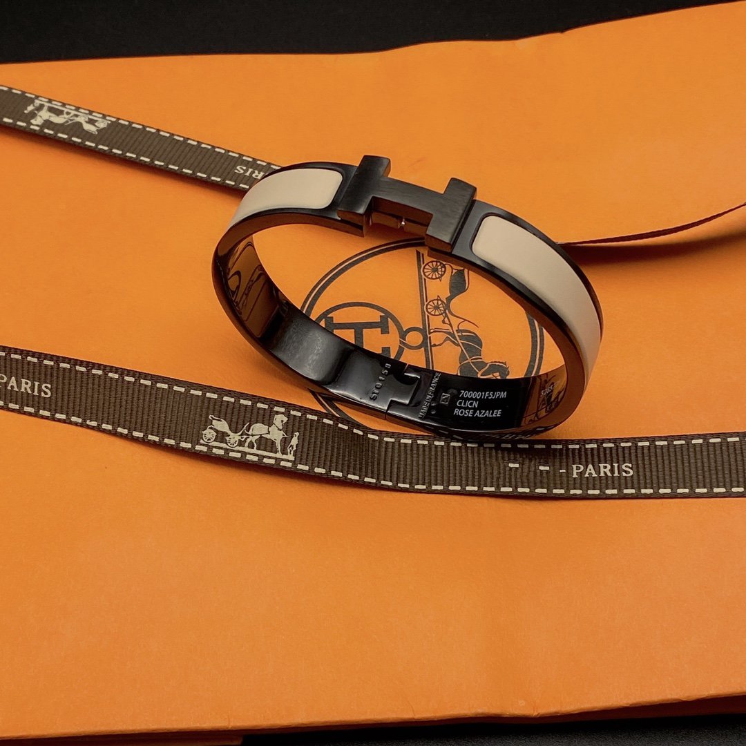 [Rose Jewelrys]H BRACELET 12MM BLACK BEIGE CERAMIC