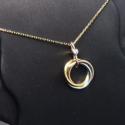 [Rose Jewelrys]TRINITY SILVER GOLD PINK GOLD NECKLACE