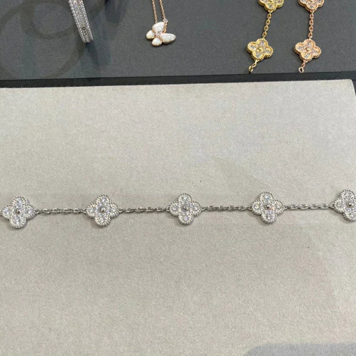[Rose Jewelrys]CLOVER 5 MOTIFS  DIAMOND BRACELET SILVER