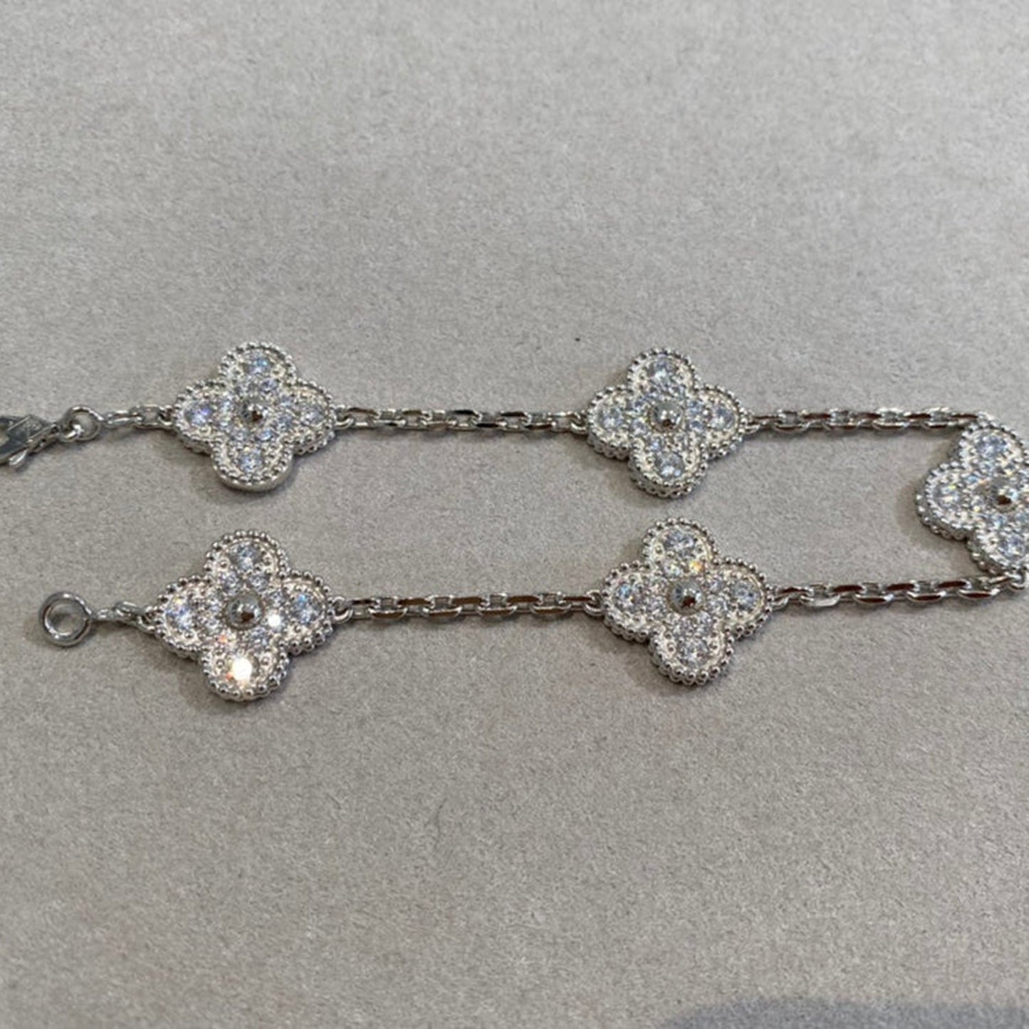 [Rose Jewelrys]CLOVER 5 MOTIFS  DIAMOND BRACELET SILVER