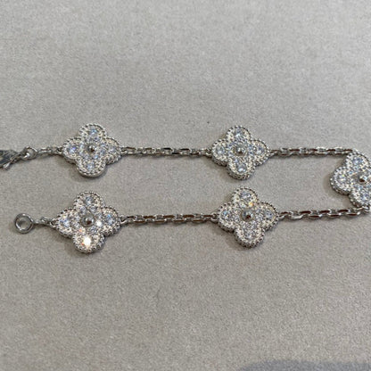 [Rose Jewelrys]CLOVER 5 MOTIFS  DIAMOND BRACELET SILVER