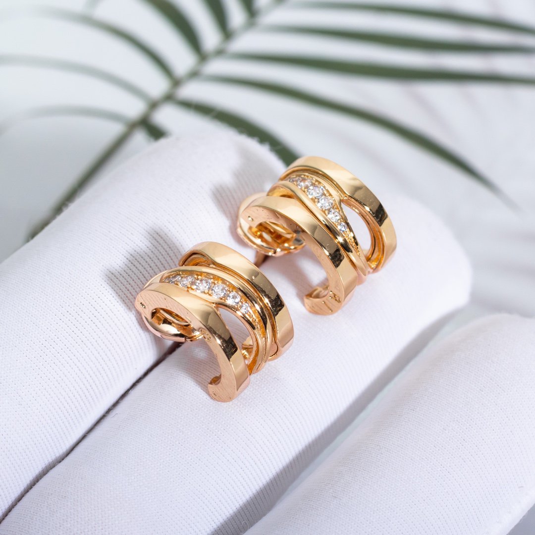 [Rose Jewelrys]ZERO 1 PINK GOLD DIAMONDS EARRINGS