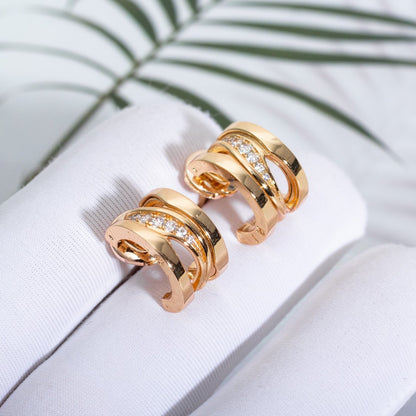 [Rose Jewelrys]ZERO 1 PINK GOLD DIAMONDS EARRINGS