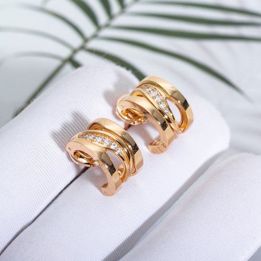 [Rose Jewelrys]ZERO 1 PINK GOLD DIAMONDS EARRINGS