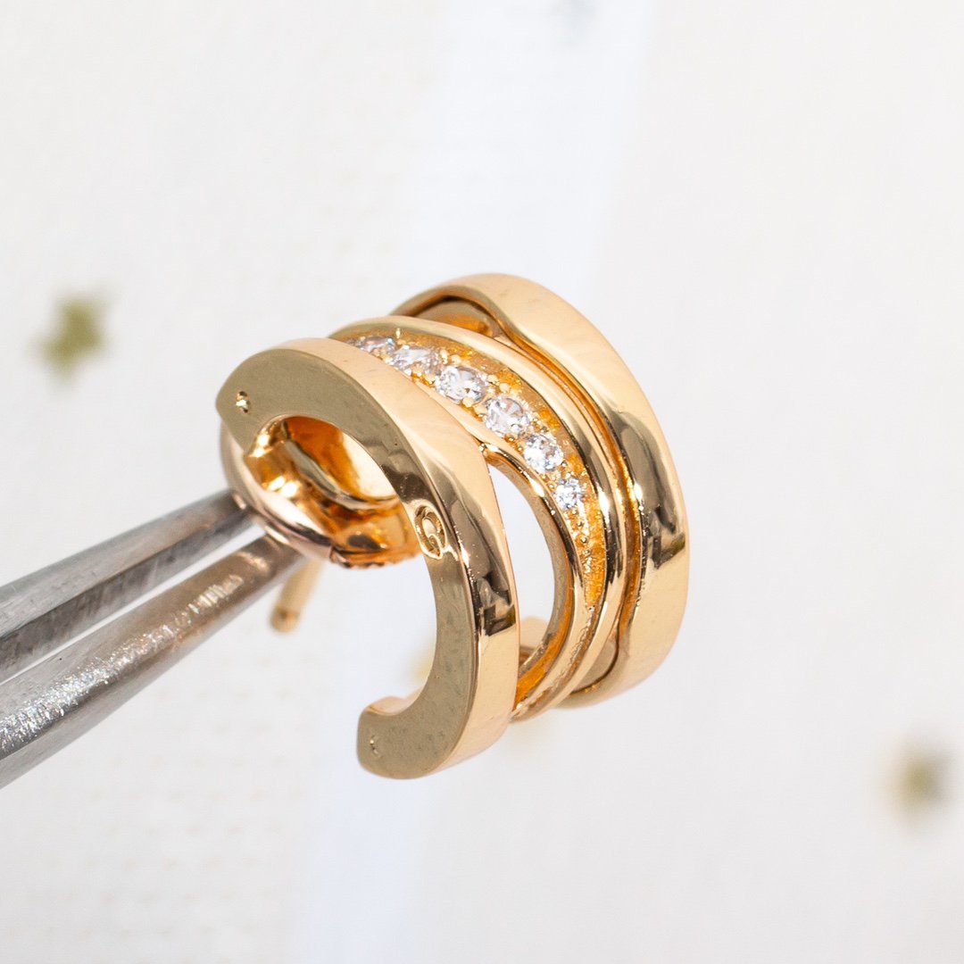 [Rose Jewelrys]ZERO 1 PINK GOLD DIAMONDS EARRINGS