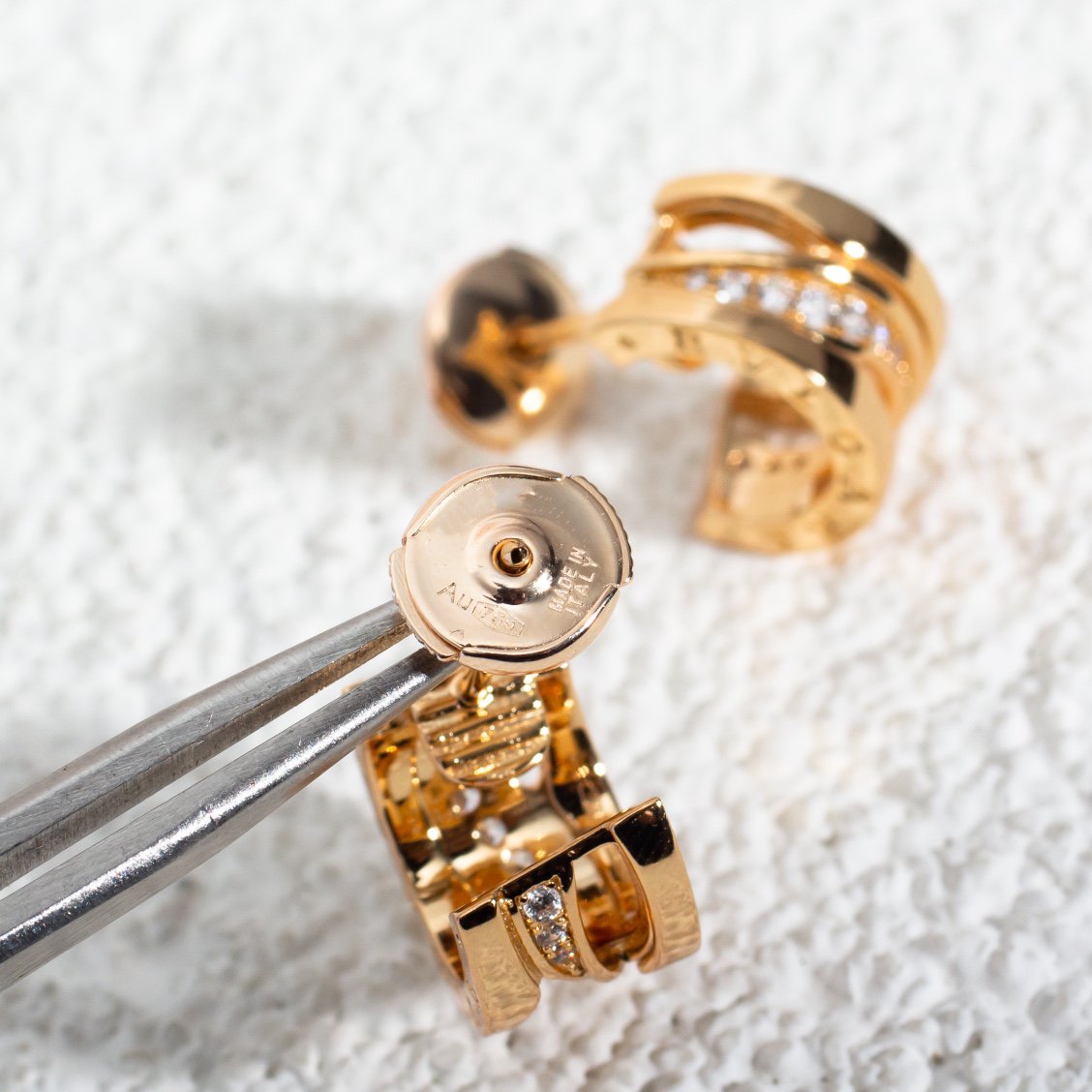 [Rose Jewelrys]ZERO 1 PINK GOLD DIAMONDS EARRINGS