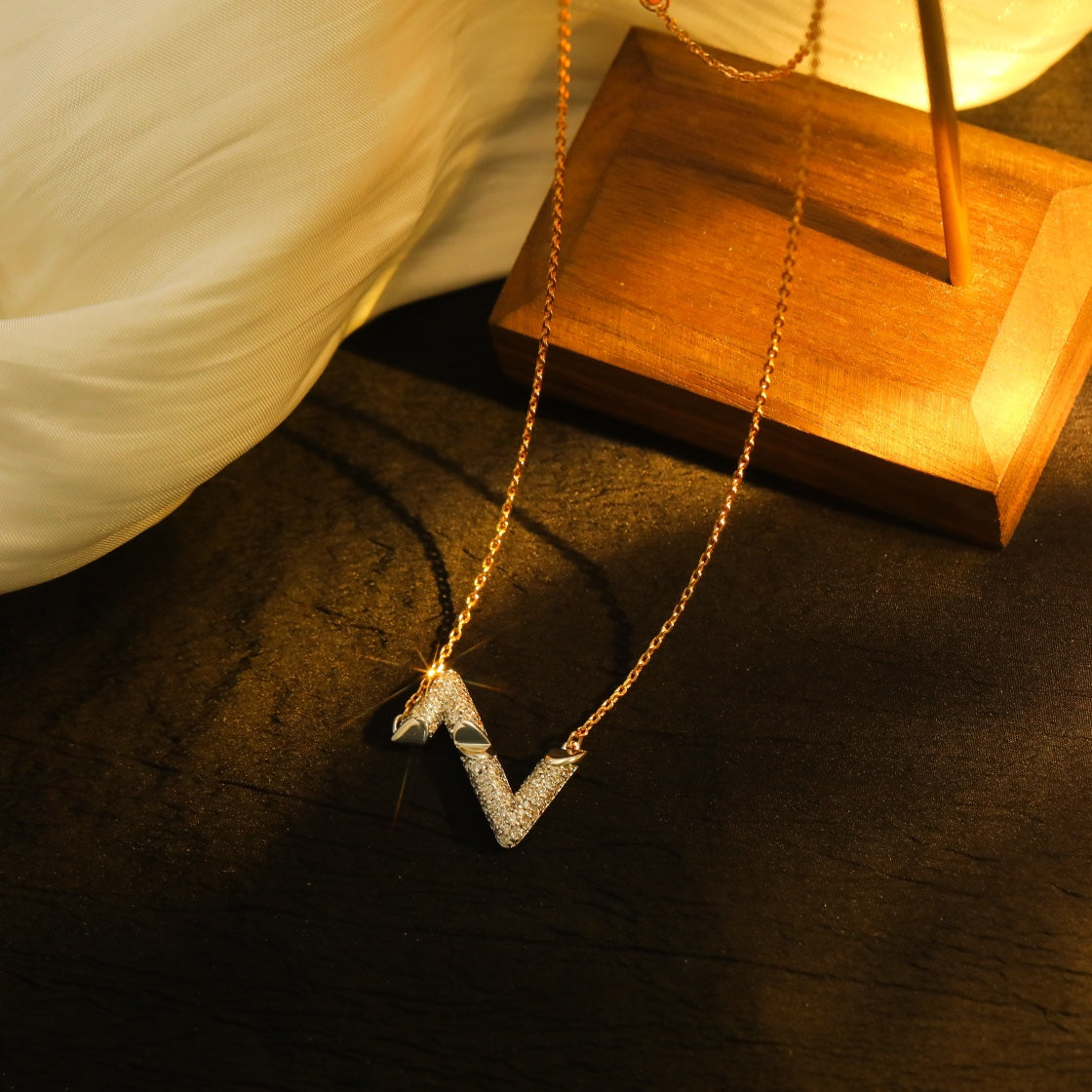 [Rose Jewelrys]VOLT SILVER DIAMOND PEDANT NECKLACE